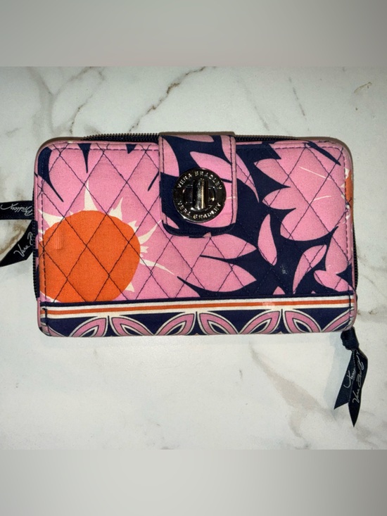 Vera Bradley Handbags - Vera Bradley Zip Around Wallet Pink Blue Print RFID Card Organizer